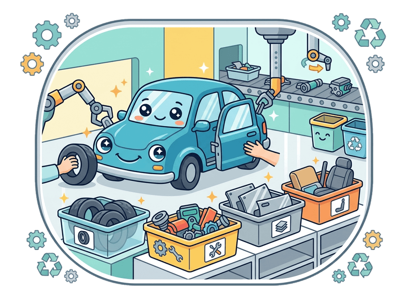 Illustration of salvage & dismantling service by Scrap Car Epsom